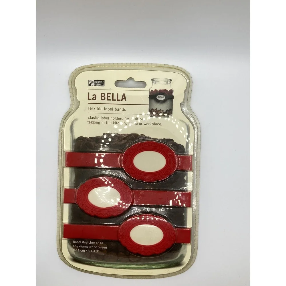 Monkey Business La Bella FLEXIBLE LABEL BANDS (Red) Pantry organize